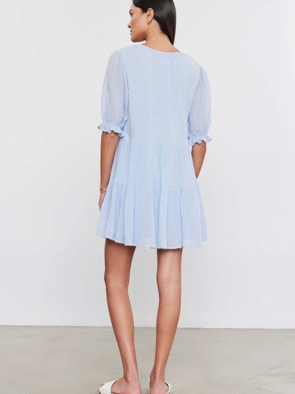 Velvet by Graham & Spencer White Tiered Midi Dress - Picture 2 of 9